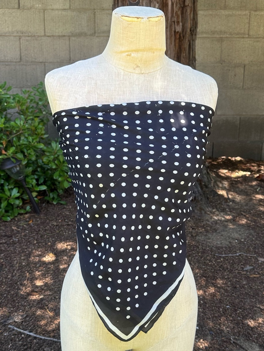 black & white polka dot scarf